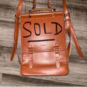 Elegant Burnt Orange Ecosusi Leather Backpack